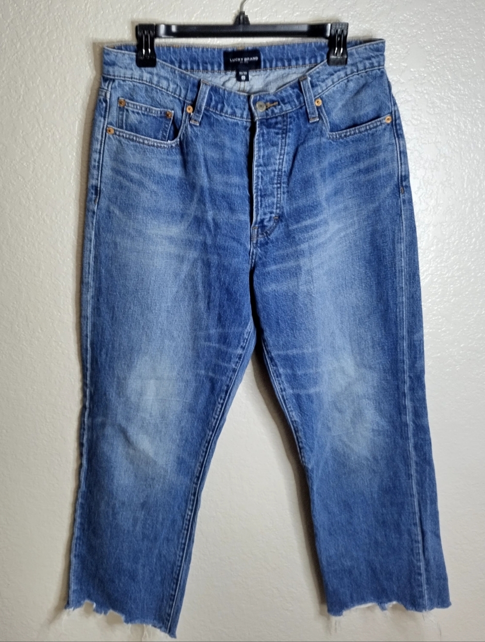 Lucky Brand 90s Loose High Rise Crop Mid Wash Jeans Sz 10/30